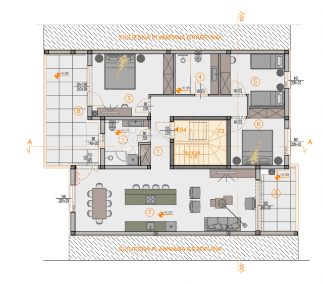 EKSKLUZIVNO! Novogradnja Štinjan penthouse - 131 m2, 2. kat (Z3 S4)
