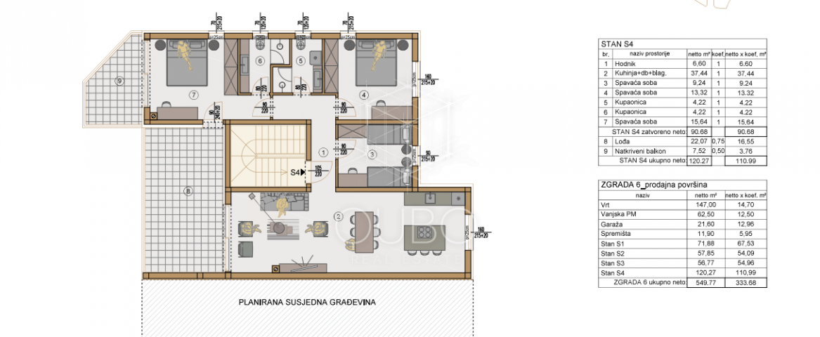 Pula – Moderan Penthouse Z6 u novogradnji s velikom terasom i 3 spavaće sobe