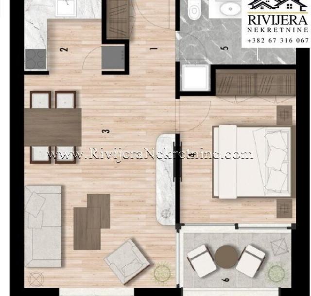 One-Bedroom Apartment for Sale in a Luxury Complex Risan Kotor