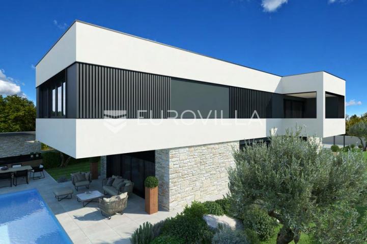 Istra, Poreč, moderna vila u izgradnji s pogledom na more