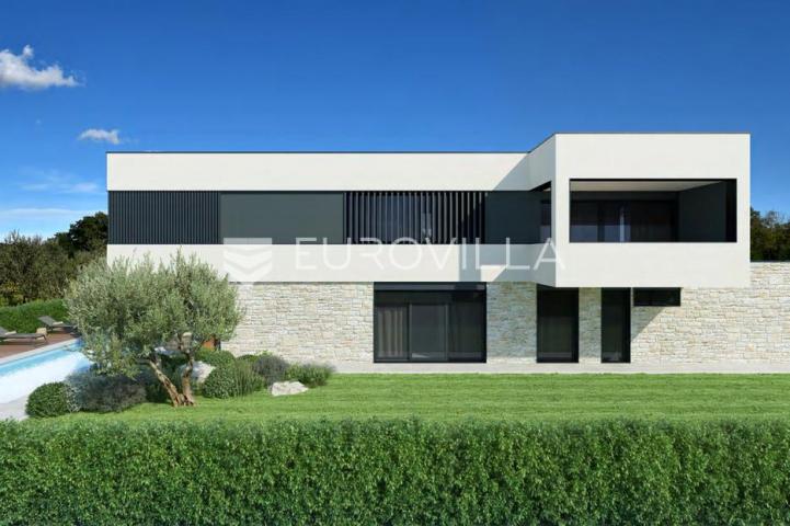 Istra, Poreč, moderna vila u izgradnji s pogledom na more