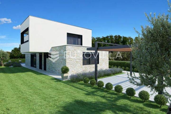 Istra, Poreč, moderna vila u izgradnji s pogledom na more