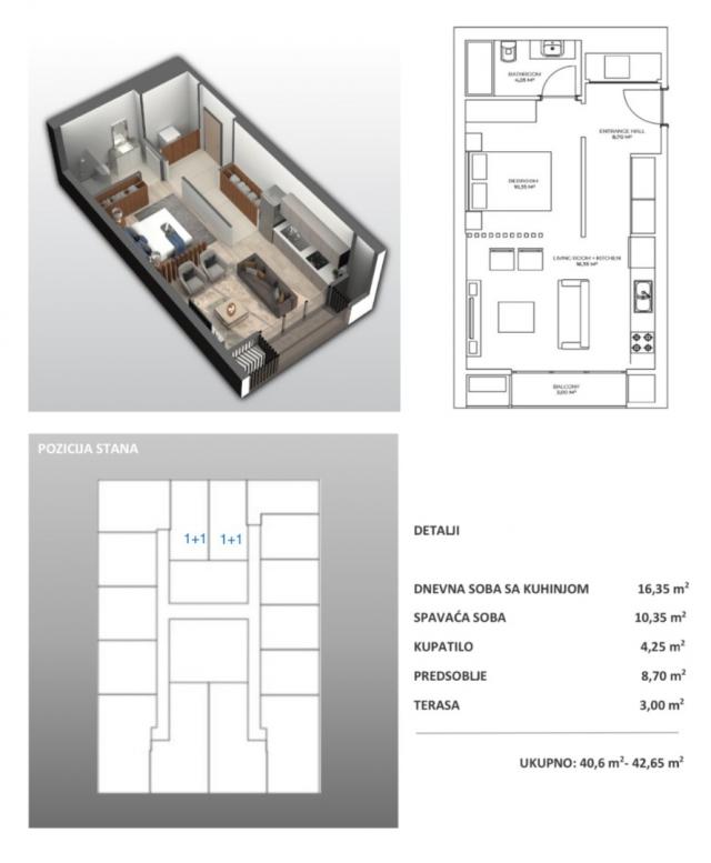 Spacious new studio in a complex with a swimming pool in Bar
