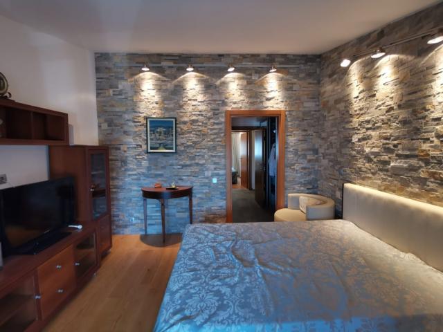 An apartment with a sea view in Petrovac is offered for sale. 