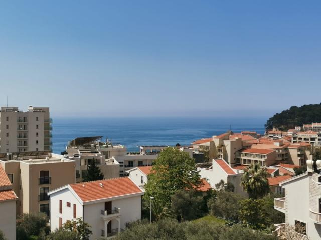 An apartment with a sea view in Petrovac is offered for sale. 