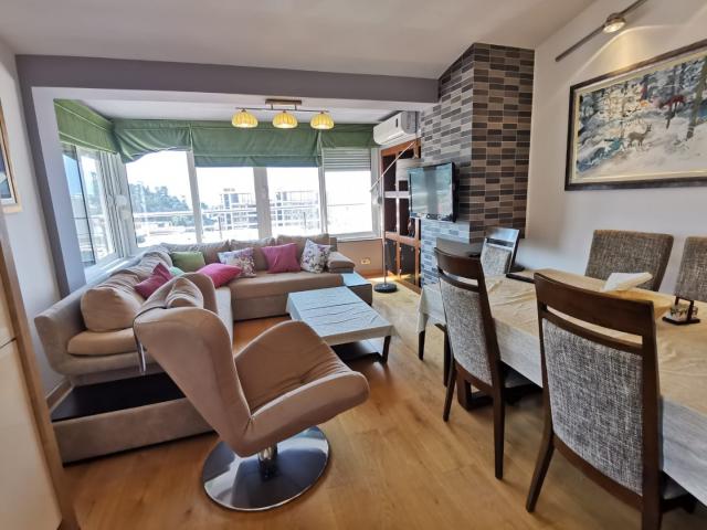 An apartment with a sea view in Petrovac is offered for sale. 