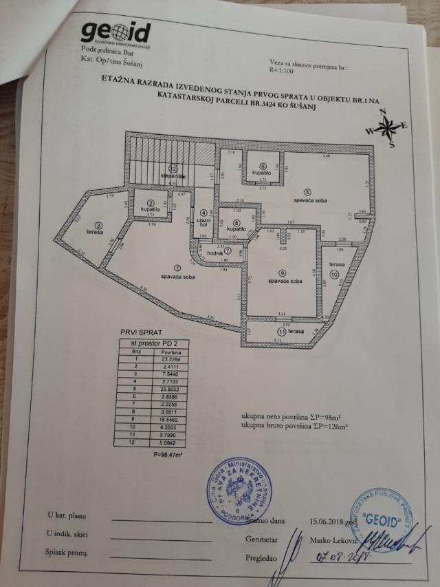 Three-storey house with apartments in Shushani, Bar