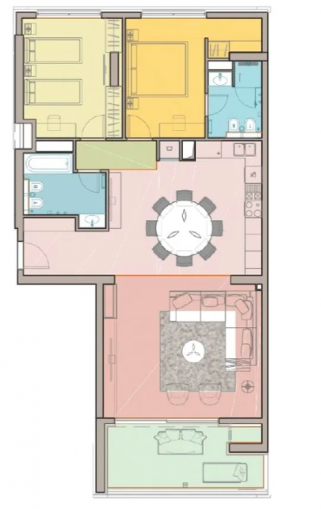 Luxury Apartment with Direct Sea View – 2 Bedrooms, 107 m²