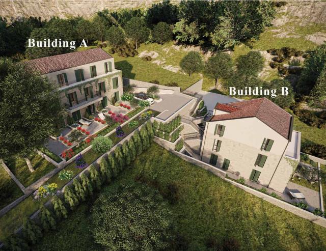 The last studio with a terrace in a new complex 90 meters from the sea in Prcanj, Kotor Bay