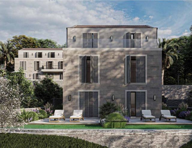 The last studio with a terrace in a new complex 90 meters from the sea in Prcanj, Kotor Bay