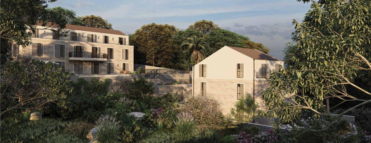 The last studio with a terrace in a new complex 90 meters from the sea in Prcanj, Kotor Bay
