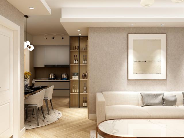 A spacious two-level apartment with panoramic sea views from the developer