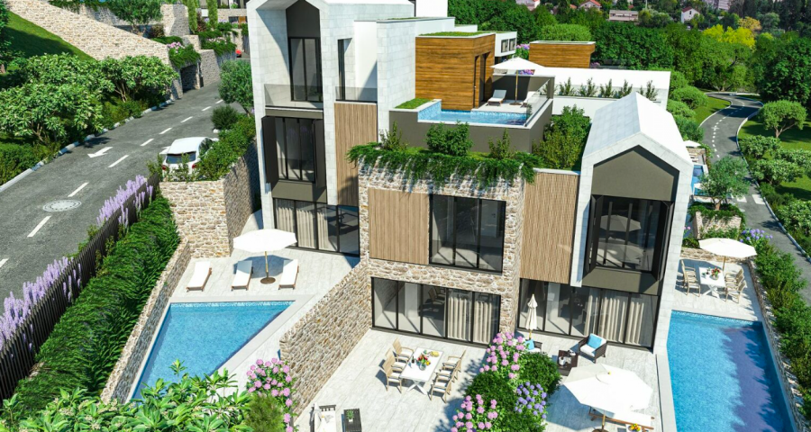 TOWNHOUSE I-2 — Ready furnished house with swimming pool Tivat, Donja Lastva
