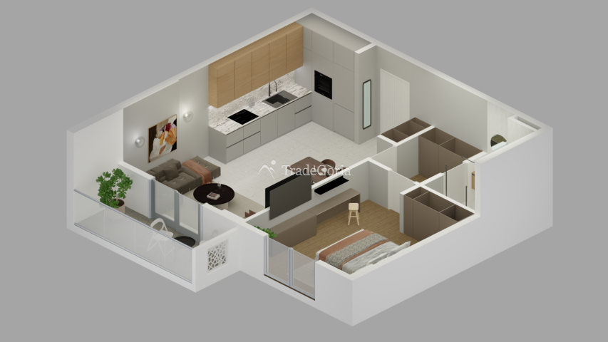 For sale apartment in Bar with 1 bedroom complex with swimming pool
