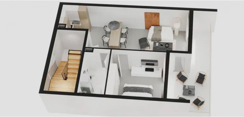 New apartment with a balcony and sea view in Tivat 68.19 m² district, Boniči II
