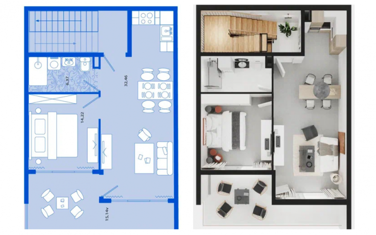 New apartment with a balcony and sea view in Tivat 68.19 m² district, Boniči II
