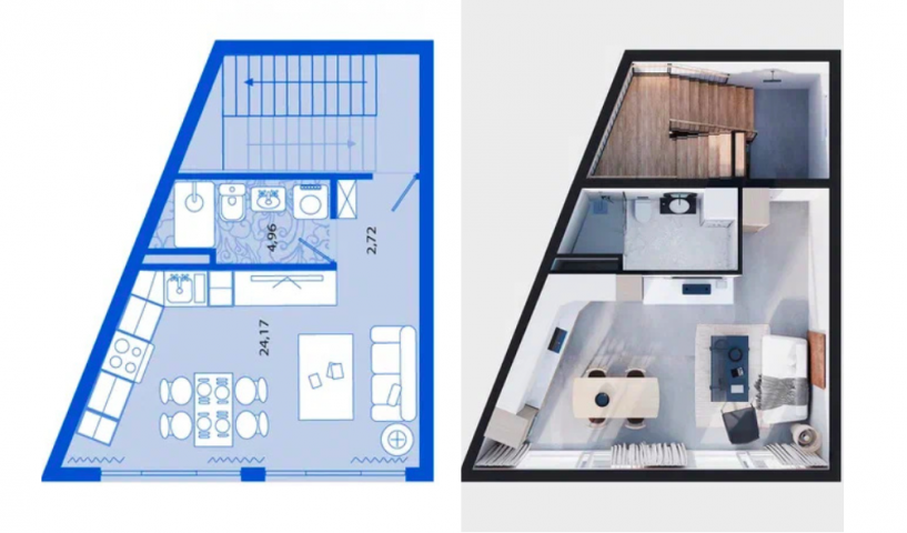 Studio with a balcony and sea views in Tivat, Boniči II district