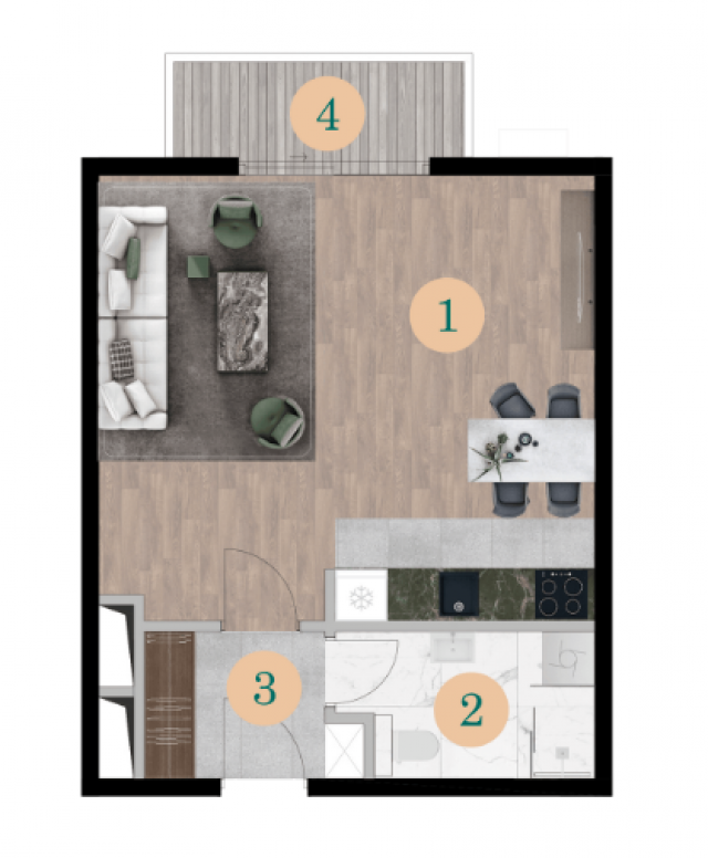 40 m² studio with final finishing, 5th floor, Bar, Montenegro