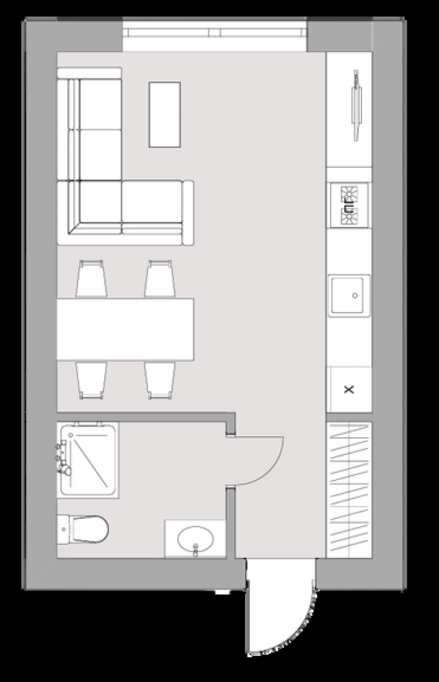 Studio apartment with sea and mountain views in a new club-type residential complex, Bar, Montenegro