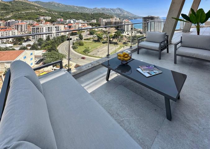 Premium apartment in a residential complex with a swimming pool located in Becici, a suburb of Budva