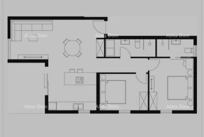 Wohnung Zu verkaufen – moderne, neue Wohnungen in Peroj mit Meerblick und 2 Parkplätzen.
