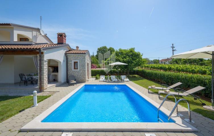 Poreč, okolica, villa s bazenom okružena zelenilom