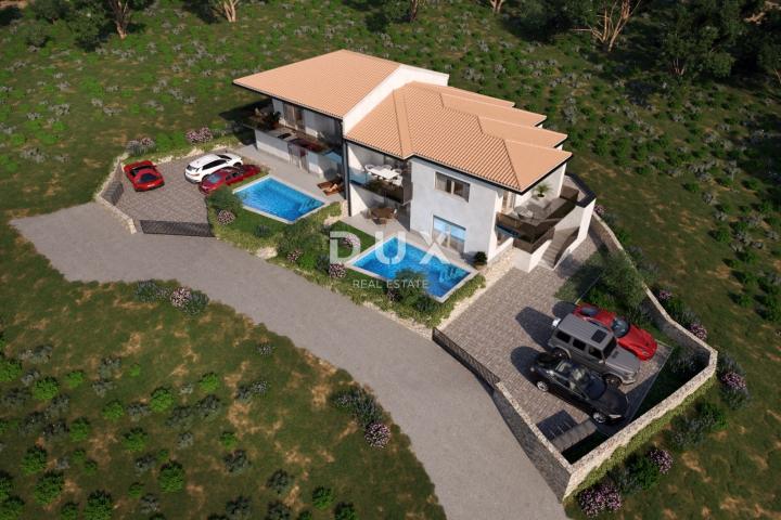 OTOK KRK, VRBNIK - Stan 2S+DB, pogled na more i šarmantnu jezgru Vrbnika