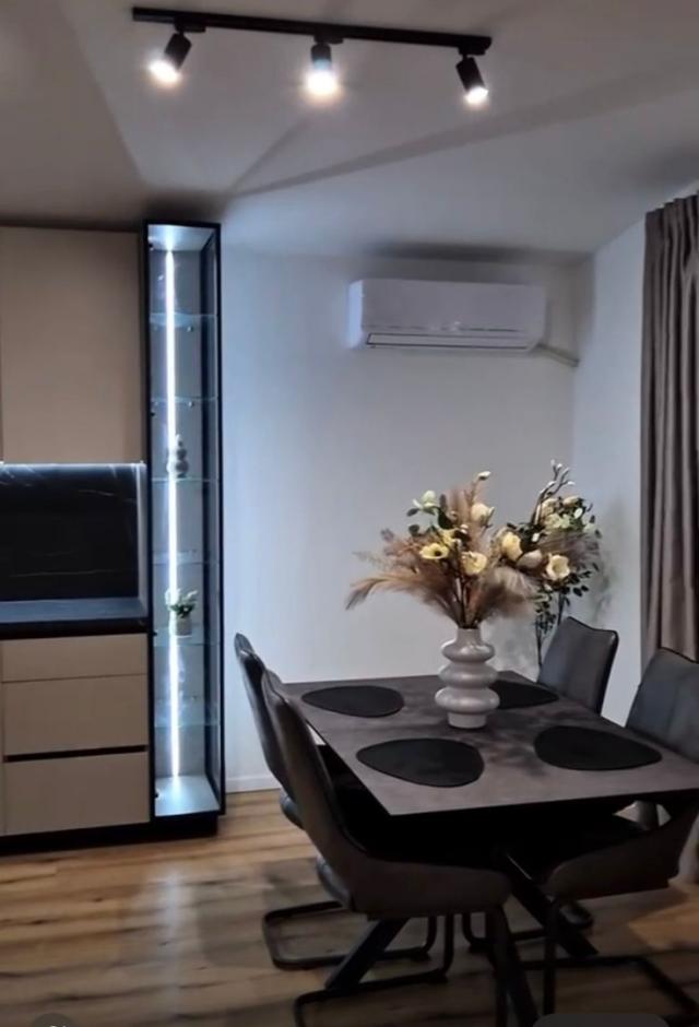 Apartments in a new building in Dobra Voda, below the highway. 