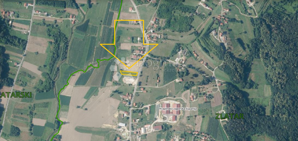Građevinsko zemljište 1.412m² u Zlataru uz glavnu cestu prema Z. Bistrici