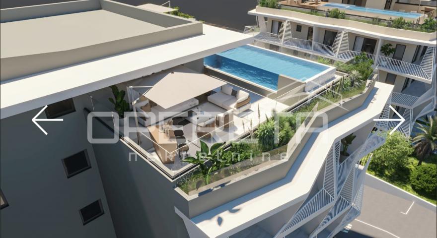 Split, Duilovo, rezidencijalni penthouse, privatni bazen, vrt, 300 m² vanjskih p