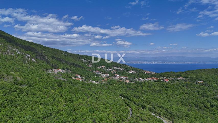 OPATIJA, BRSEČ (okolica) - Građevinsko zemljište 1173 m2 s projektnom dokumentacijom i fantastičnim 