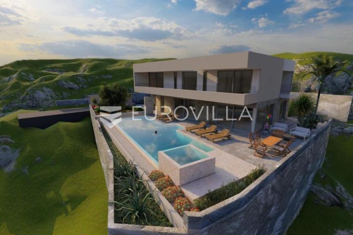 Vinišće, uvala Ljubljeva, dizajnerska vila s pogledom na more površine 266 m²