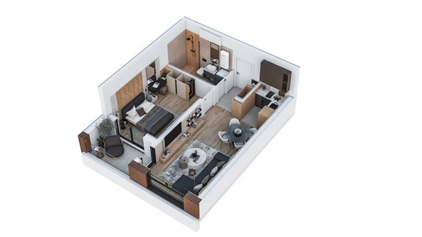 Prodaja jednosobnog stana 47m2 u novom kompleksu u izgradnji blizu mora – Ilino, Bar