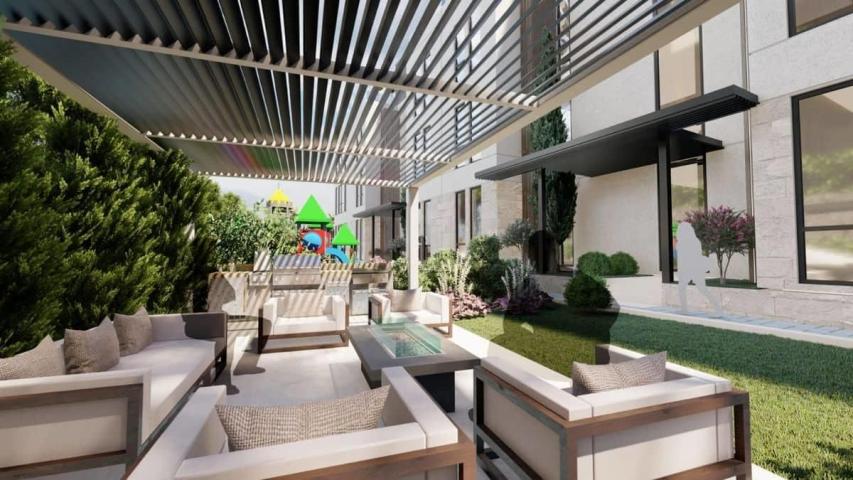 Jednosoban stan 47m2+120m2 gratis terase u novom stambenom kompleksu sa bazenom-Kumbor, Herceg Novi