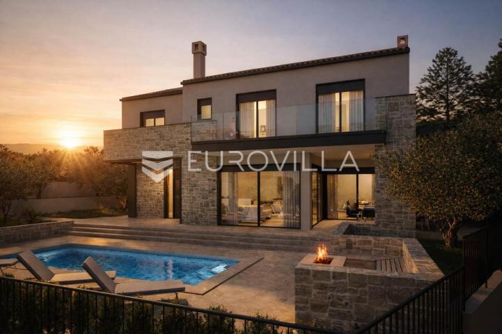 Otok Krk, Šilo, luksuzna vila prvi red do mora, Villa D