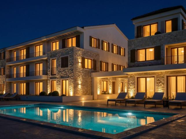 Jednosoban stan 46,08m² u luksuznom kompleksu Palazzo Jaz sa bazenom – Kovačko Polje, Kotor (Mogućno