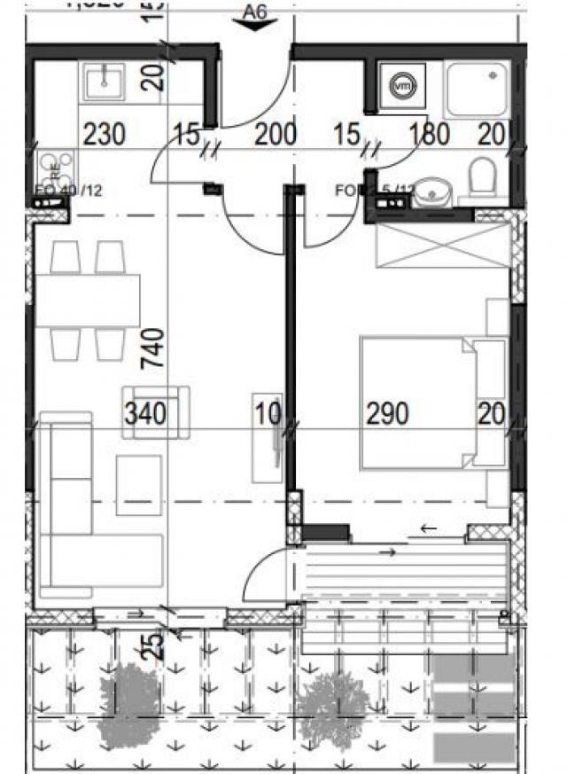 Jednosoban stan 46,08m² u luksuznom kompleksu Palazzo Jaz sa bazenom – Kovačko Polje, Kotor (Mogućno