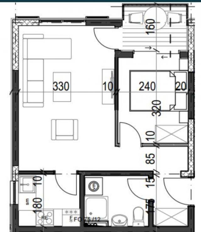 Jednosoban stan 41.70m² u luksuznom kompleksu Palazzo Jaz sa bazenom – Kovačko Polje, Kotor (Mogućno