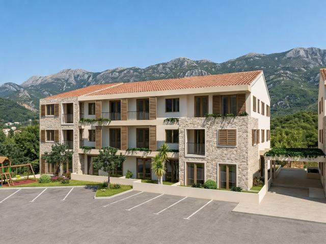 Jednosoban stan 43.06m² u luksuznom kompleksu Palazzo Jaz sa bazenom – Kovačko Polje, Kotor (Mogućno