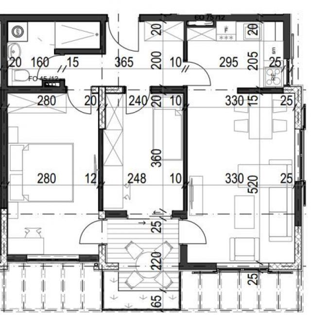 Dvosoban stan 60.69m² u luksuznom kompleksu Palazzo Jaz sa bazenom – Kovačko Polje, Kotor (Mogućnost
