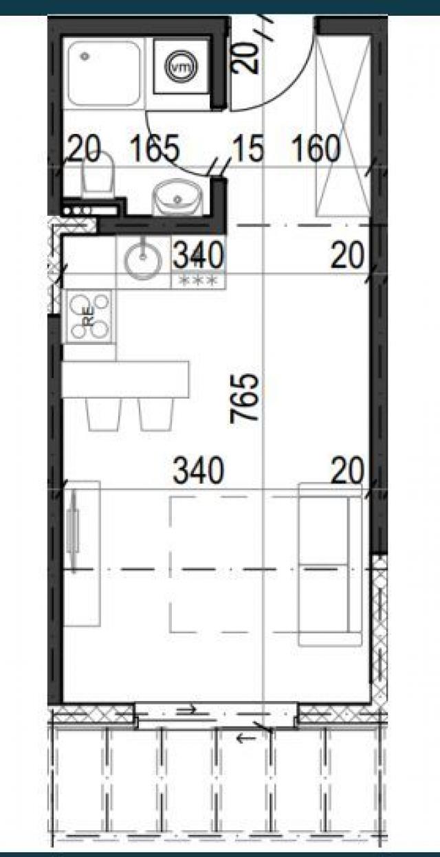 Studio apartman 25.50m² u luksuznom kompleksu Palazzo Jaz sa bazenom – Kovačko Polje, Kotor (Mogućno