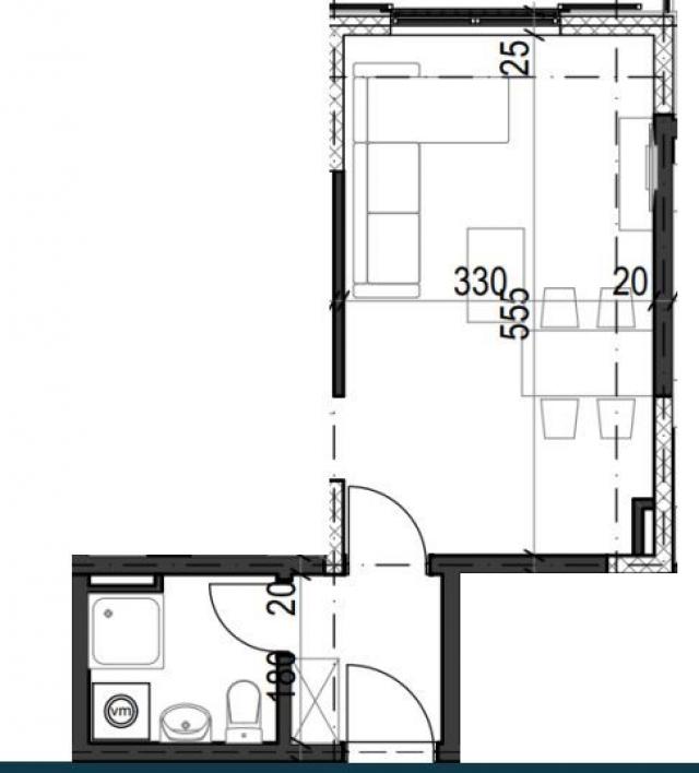 Studio apartman 25.50m² u luksuznom kompleksu Palazzo Jaz sa bazenom – Kovačko Polje, Kotor (Mogućno
