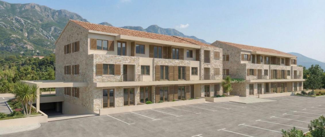 Jednosoban stan 52.02m² u luksuznom kompleksu Palazzo Jaz sa bazenom – Kovačko Polje, Kotor (Mogućno