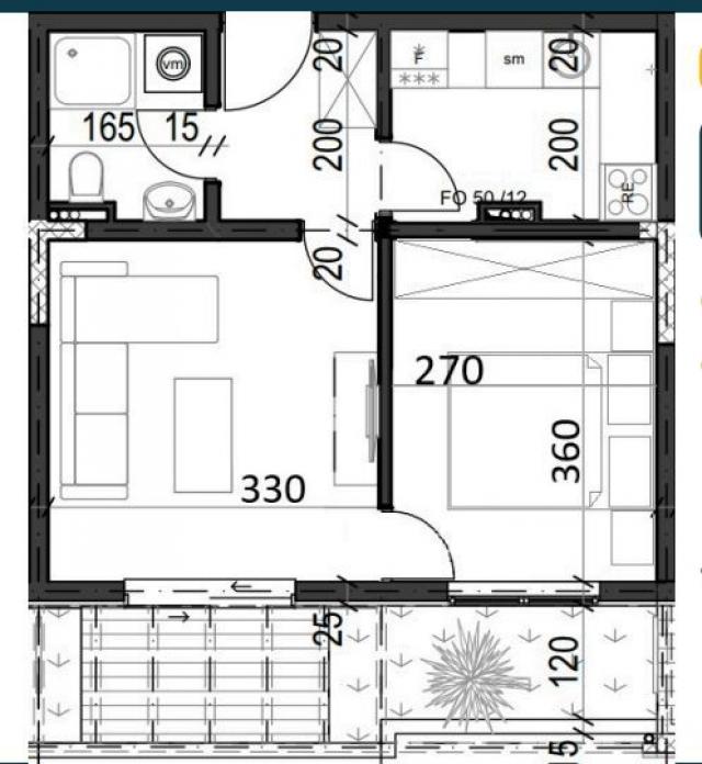 Jednosoban stan 38.41m² u luksuznom kompleksu Palazzo Jaz sa bazenom – Kovačko Polje, Kotor (Mogućno