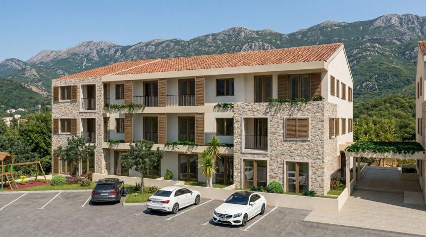 Jednosoban stan 38.41m² u luksuznom kompleksu Palazzo Jaz sa bazenom – Kovačko Polje, Kotor (Mogućno