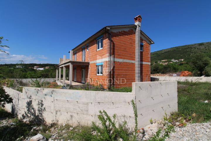 Labin, kuća u izgradnji sa predivnim pogledom na more
