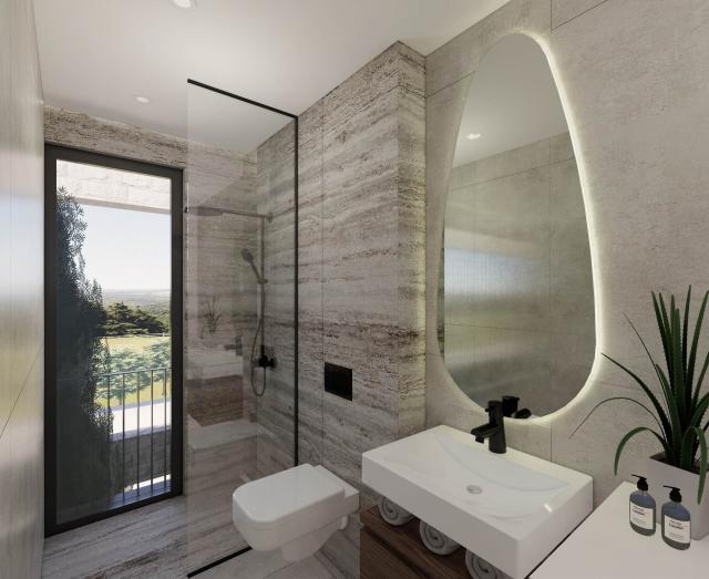 One-bedroom apartments in a new residential complex with a swimming pool in