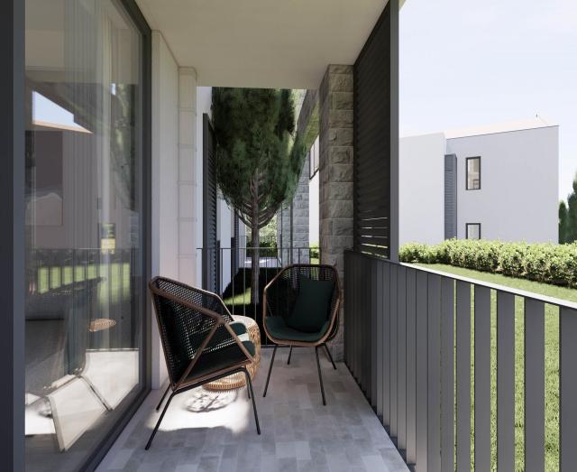 One-bedroom apartments in a new residential complex with a swimming pool in