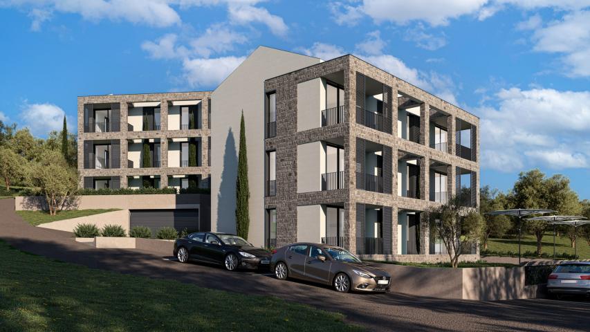 One-bedroom apartments in a new residential complex with a swimming pool in