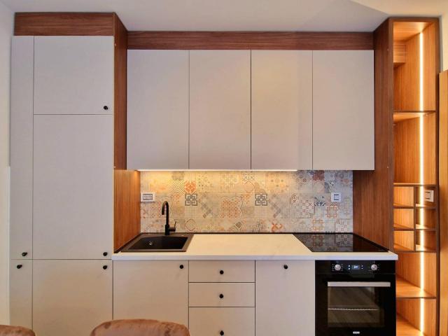 Furnished one-bedroom apartment with garage space in